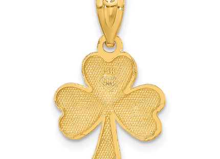 14K gold shamrock charm, another view