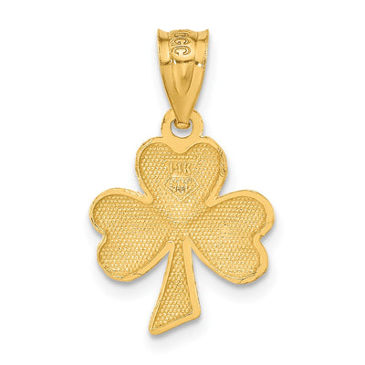 14K Shamrock Charm, 22 x 12mm