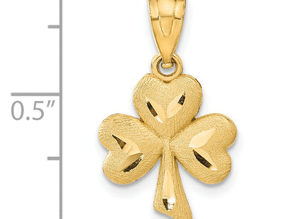 14k Shamrock Charm, 22 x 12mm