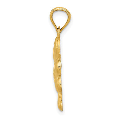 14K Shamrock Charm, 25 x 15mm