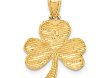 14K gold shamrock charm, another view
