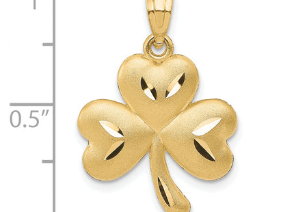 14k Shamrock Charm, 25 x 15mm