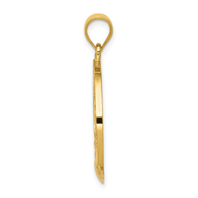 14K Claddagh Leaf Charm