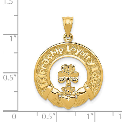 14K Claddagh Leaf Charm