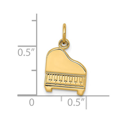 14K Piano Charm, 17 x 11mm