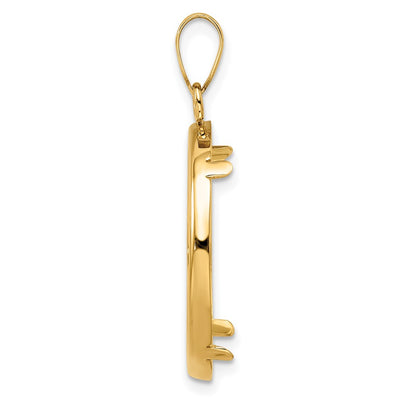 Wideband Distinguished Coin Jewelry 14K Polished Prong Coin Bezel Pendant, 33.1 x 23.2mm