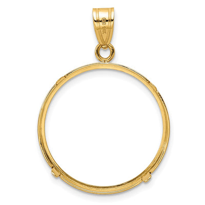Wideband Distinguished Coin Jewelry 14K Polished Prong Coin Bezel Pendant, 33.1 x 23.2mm