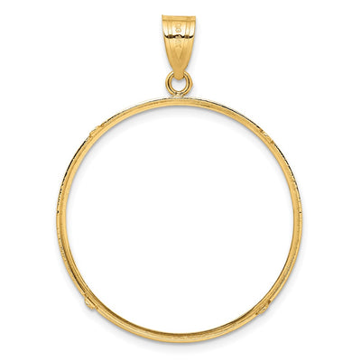 Wideband Distinguished Coin Jewelry 14K Polished Prong Coin Bezel Pendant, 44 x 33.15mm