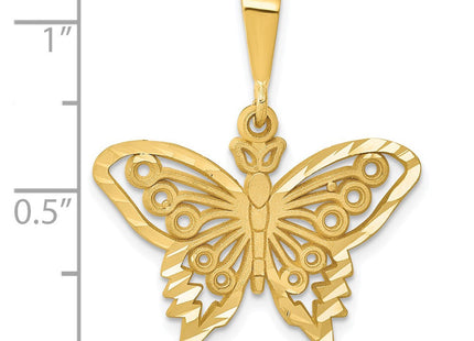 14K Diamond Cut Butterfly Charm, view 4