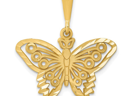 14K Diamond Cut Butterfly Charm