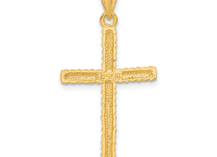 14k Twisted Cross Pendant, 37 x 18mm