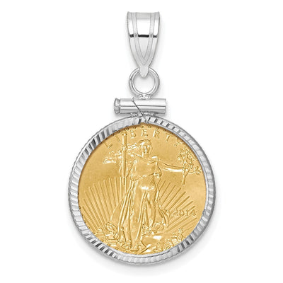 14K white gold pendant