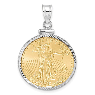 14K white gold pendant
