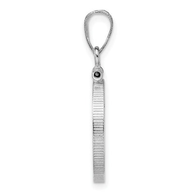 Wideband Distinguished Coin Jewelry 14K White Gold Polished x Screw Top Coin Bezel Pendant, 28.4 x 17.2mm