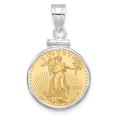 14K white gold pendant