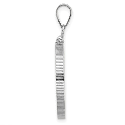 Wideband Distinguished Coin Jewelry 14K White Gold Polished x Screw Top Coin Bezel Pendant, 33.75 x 22.7mm