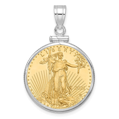 14K white gold pendant