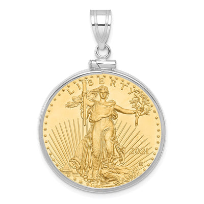 14K white gold pendant