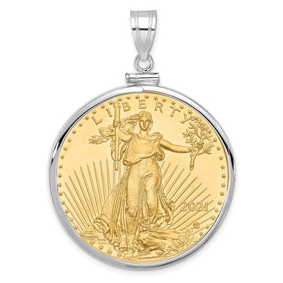 14K white gold pendant