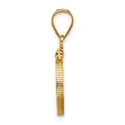 Wideband Distinguished Coin Jewelry 14K Polished x Screw Top Coin Bezel Pendant, 25.5 x 14mm