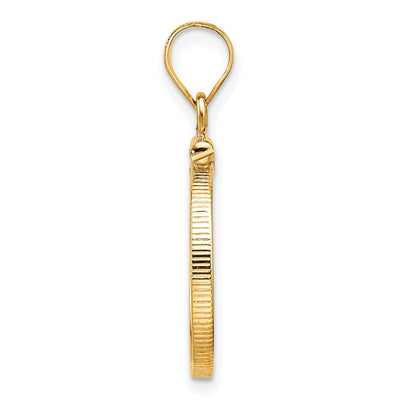 Wideband Distinguished Coin Jewelry 14K Polished x Screw Top Coin Bezel Pendant, 28.4 x 17.2mm