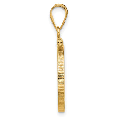 Wideband Distinguished Coin Jewelry 14K Polished x Screw Top Coin Bezel Pendant, 30.7 x 18.8mm