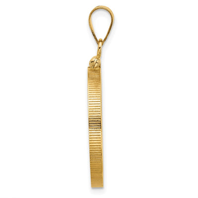 Wideband Distinguished Coin Jewelry 14K Polished x Screw Top Coin Bezel Pendant, 33.75 x 22.7mm