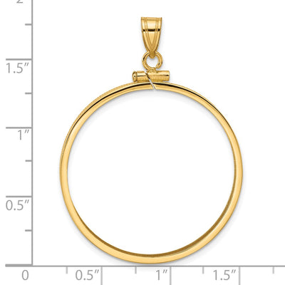 Wideband Distinguished Coin Jewelry 14K Polished x Screw Top Coin Bezel Pendant, 43.85 x 32.8mm