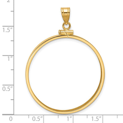 Wideband Distinguished Coin Jewelry 14K Polished x Screw Top Coin Bezel Pendant, 45 x 33.65mm