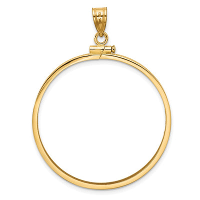 Wideband Distinguished Coin Jewelry 14K Polished x Screw Top Coin Bezel Pendant, 47.5 x 35.2mm