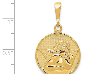 14K Polished and Satin Angel Pendant (Style C1896)