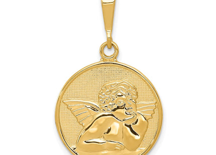 14K Polished and Satin Angel Pendant (Style C1896)