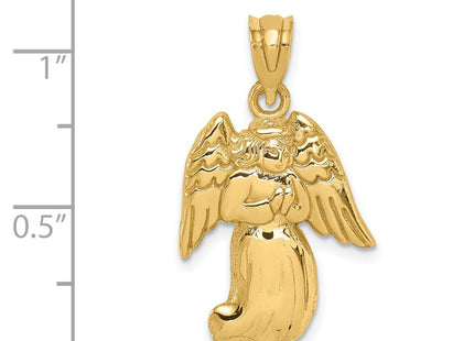 14K gold angel charm, another view