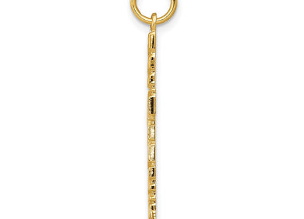 14K gold cross pendant, alternate view