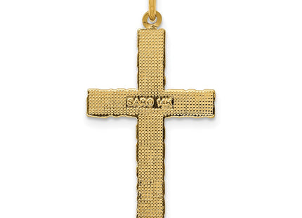 14K gold cross pendant, further view