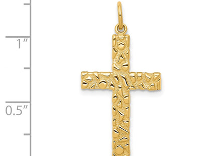 14K gold cross pendant, another view
