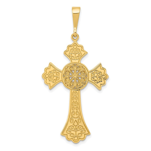 14k Celtic Cross Pendant, 48 x 23mm