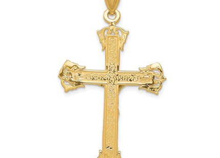 14k Two-tone Diamond Cut Crucifix Pendant (Style C2000)
