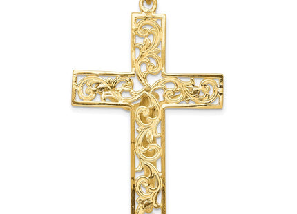 14k Two-tone Diamond Cut Crucifix Pendant (Style C2015)