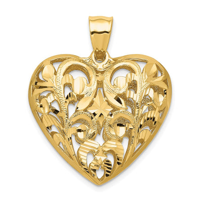 14K gold heart pendant