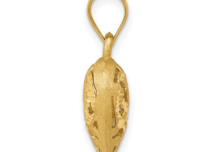 14K gold heart pendant, alternate view