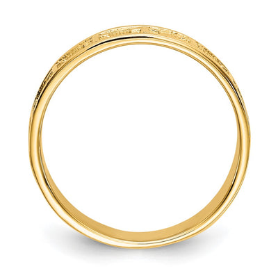 14K Polished & Satin Cross Band
