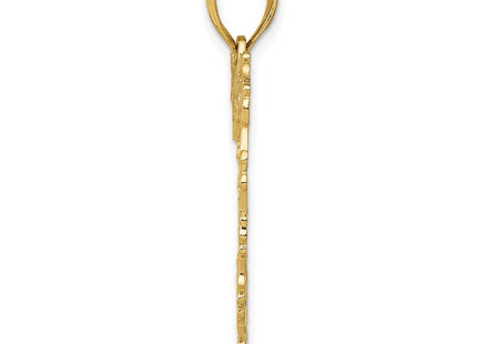 14K gold heart pendant, alternate view