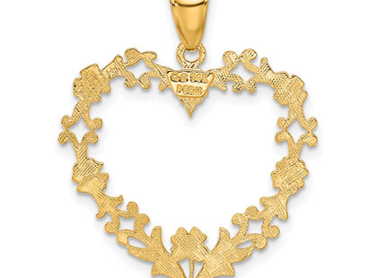 14K gold heart pendant, another view