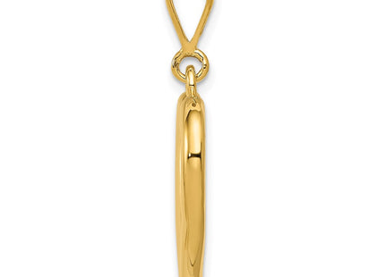 14K gold heart pendant, alternate view