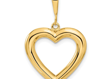 14K gold heart pendant, another view