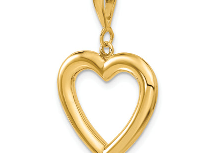 14K Polished Heart Pendant, 31 x 19mm