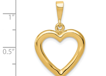 14K Polished Heart Pendant, 31 x 19mm