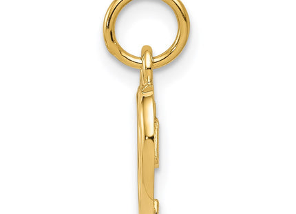 14K gold heart pendant, alternate view