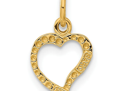 14K gold heart pendant, another view